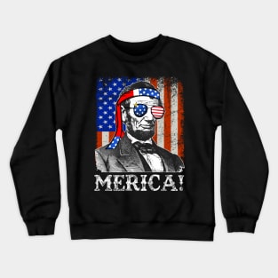 4th of July Merica Abe Lincoln Crewneck Sweatshirt